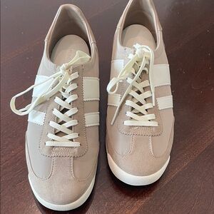 Madden Girl Jumper/Jump Sneakers. Sporty Beige and White with black soles! NWOB